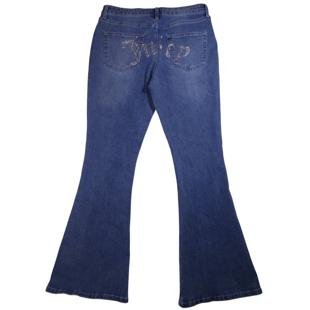 Juicy Couture Low Rise Flare Blue Jeans W/Stone Women's Size 13/31